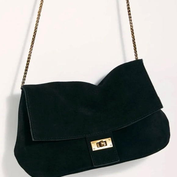 NWT Free People Slouchy Suede Chain Shoulder Bag Color: Burnt Bowen MSRP $58 - Picture 10 of 16
